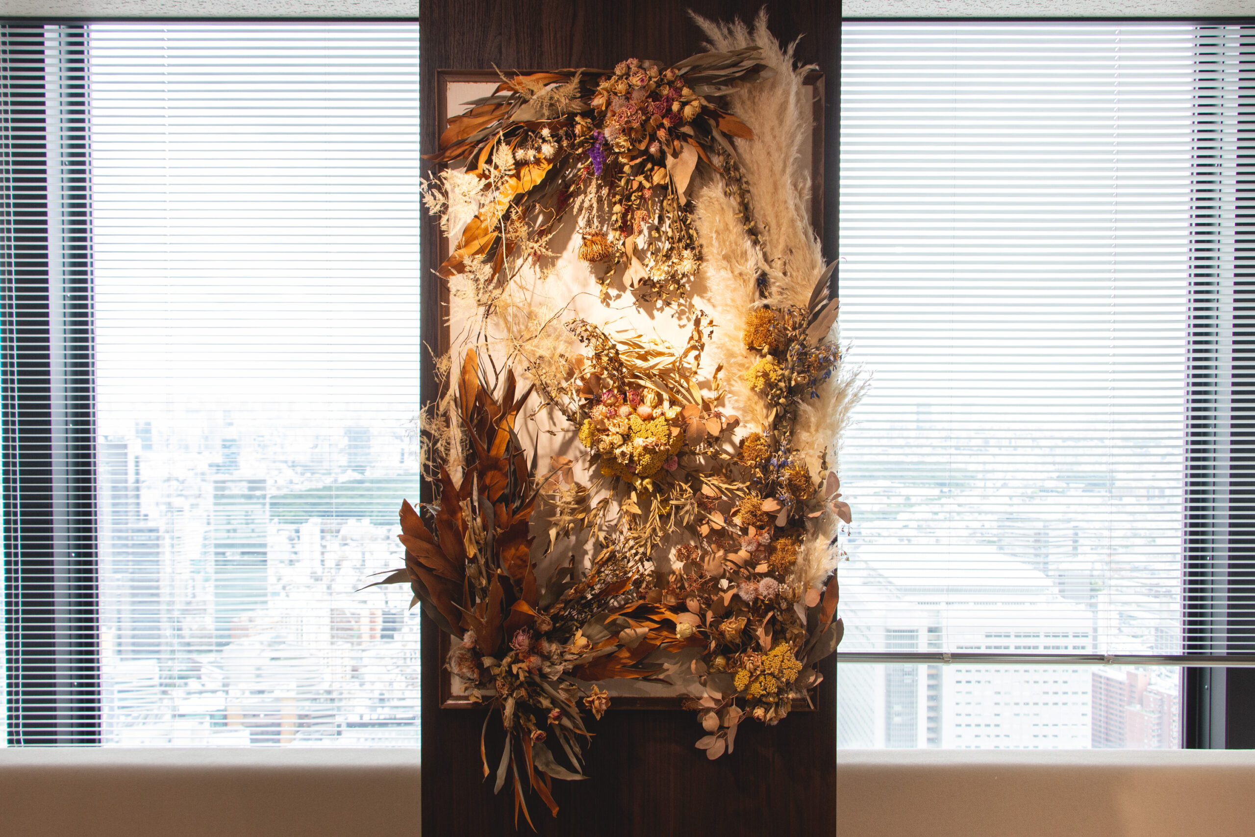 ドライフラワーのアート作品