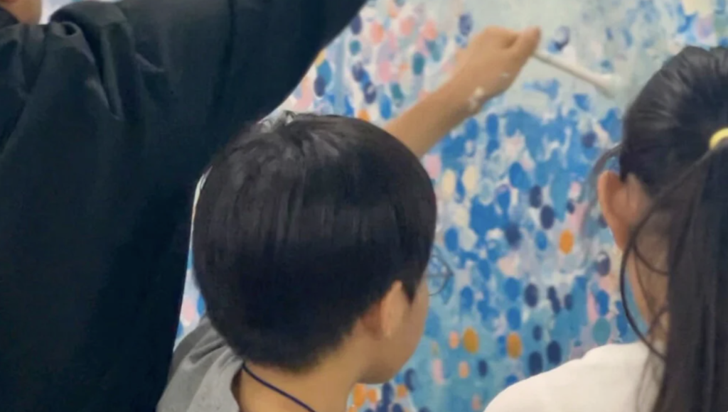 子供と一緒にライブペイント