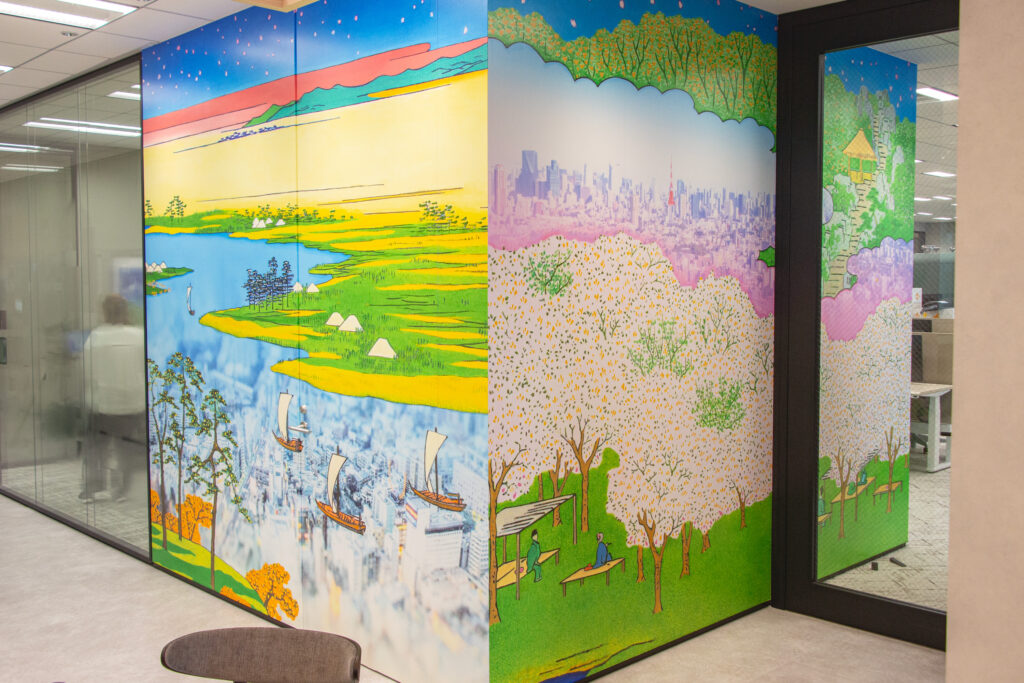 旅行会社 オフィス 壁画